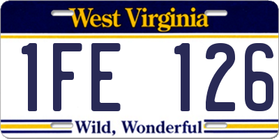 WV license plate 1FE126