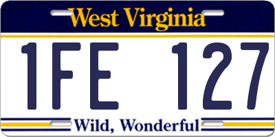 WV license plate 1FE127