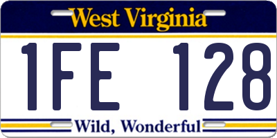 WV license plate 1FE128
