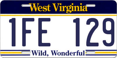 WV license plate 1FE129
