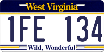 WV license plate 1FE134