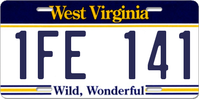WV license plate 1FE141