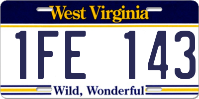 WV license plate 1FE143