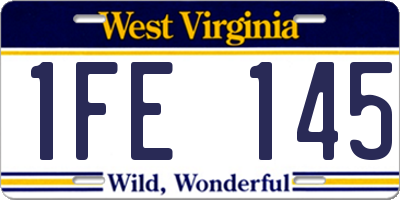 WV license plate 1FE145
