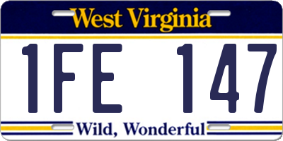 WV license plate 1FE147