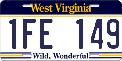 WV license plate 1FE149