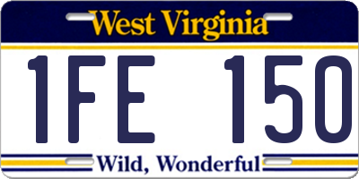 WV license plate 1FE150