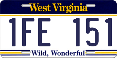 WV license plate 1FE151