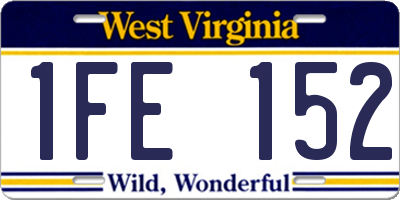 WV license plate 1FE152