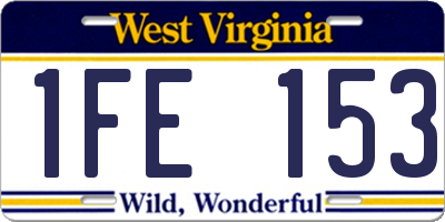 WV license plate 1FE153