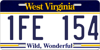 WV license plate 1FE154