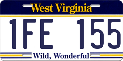 WV license plate 1FE155