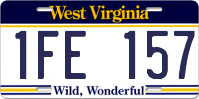 WV license plate 1FE157