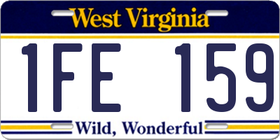 WV license plate 1FE159