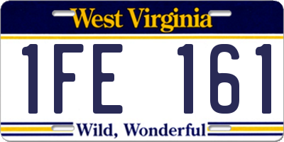 WV license plate 1FE161