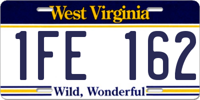 WV license plate 1FE162
