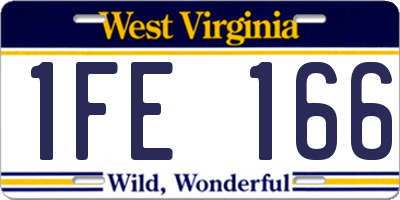 WV license plate 1FE166