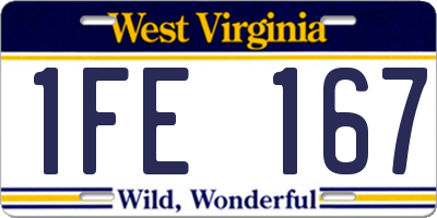 WV license plate 1FE167