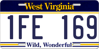 WV license plate 1FE169