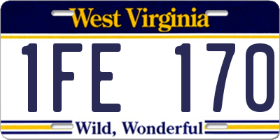 WV license plate 1FE170