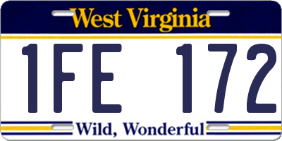 WV license plate 1FE172