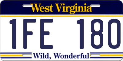 WV license plate 1FE180