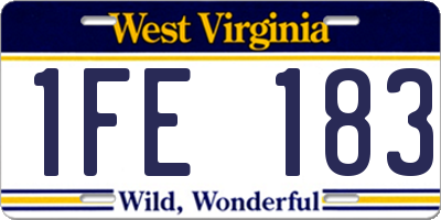 WV license plate 1FE183