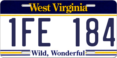 WV license plate 1FE184