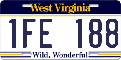 WV license plate 1FE188