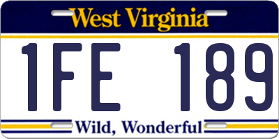WV license plate 1FE189