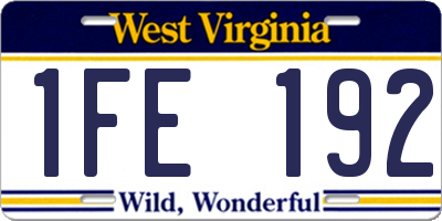 WV license plate 1FE192
