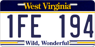 WV license plate 1FE194