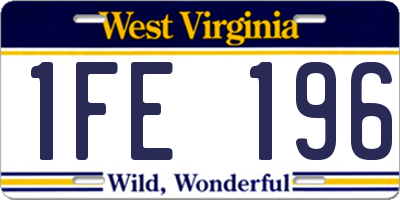 WV license plate 1FE196