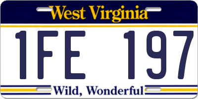 WV license plate 1FE197