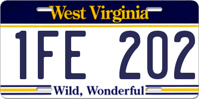 WV license plate 1FE202