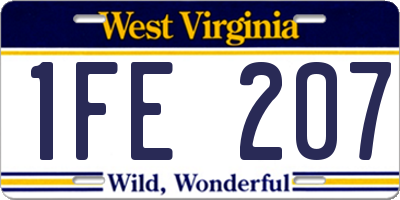 WV license plate 1FE207
