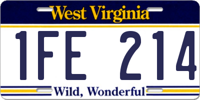 WV license plate 1FE214