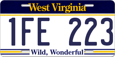 WV license plate 1FE223