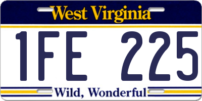 WV license plate 1FE225