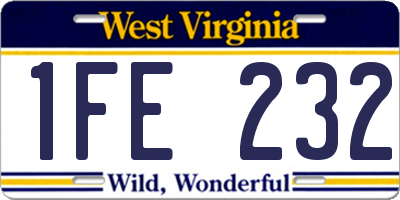 WV license plate 1FE232