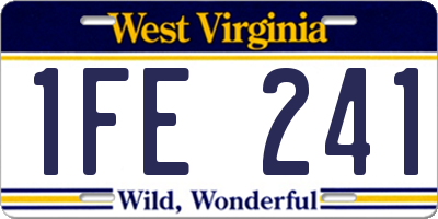 WV license plate 1FE241