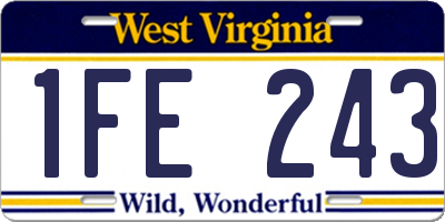 WV license plate 1FE243