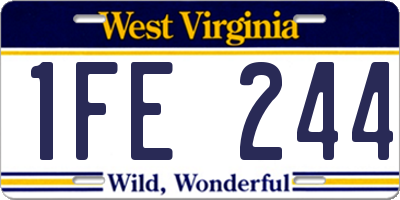 WV license plate 1FE244