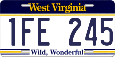 WV license plate 1FE245