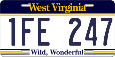 WV license plate 1FE247