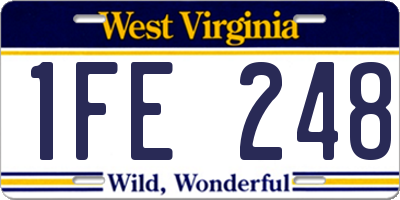 WV license plate 1FE248