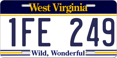 WV license plate 1FE249
