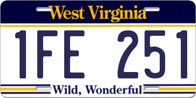 WV license plate 1FE251