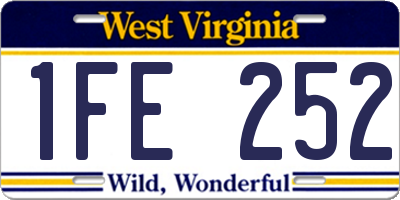 WV license plate 1FE252