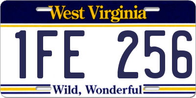 WV license plate 1FE256